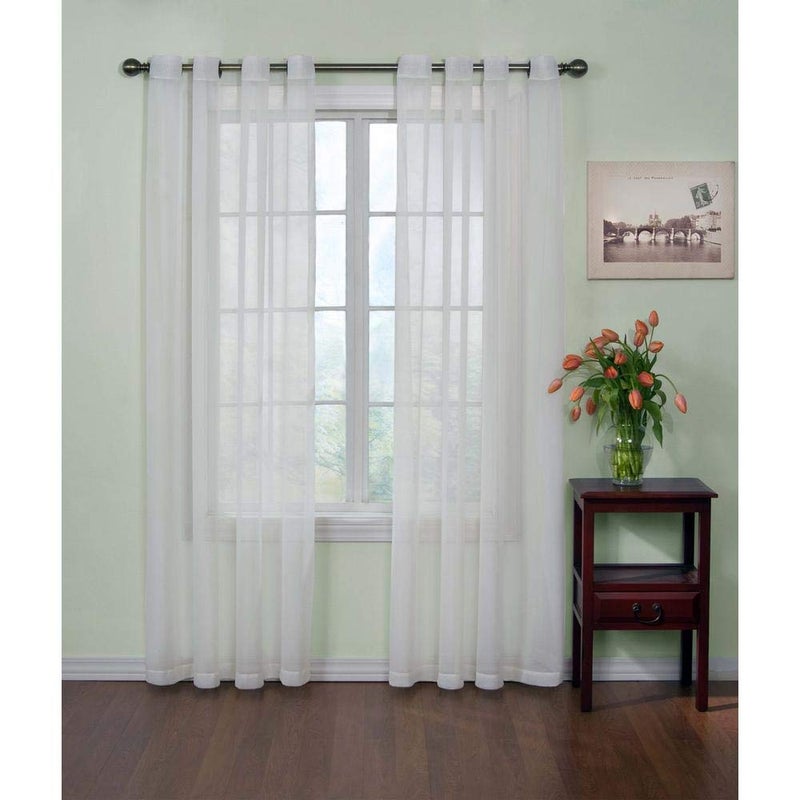 CurtainFresh Odor Neutralizing Sheer Voile Grommet Window Curtain for Bedroom or Living Room (1 Panel), 59 in x 108 in, White - Image 3